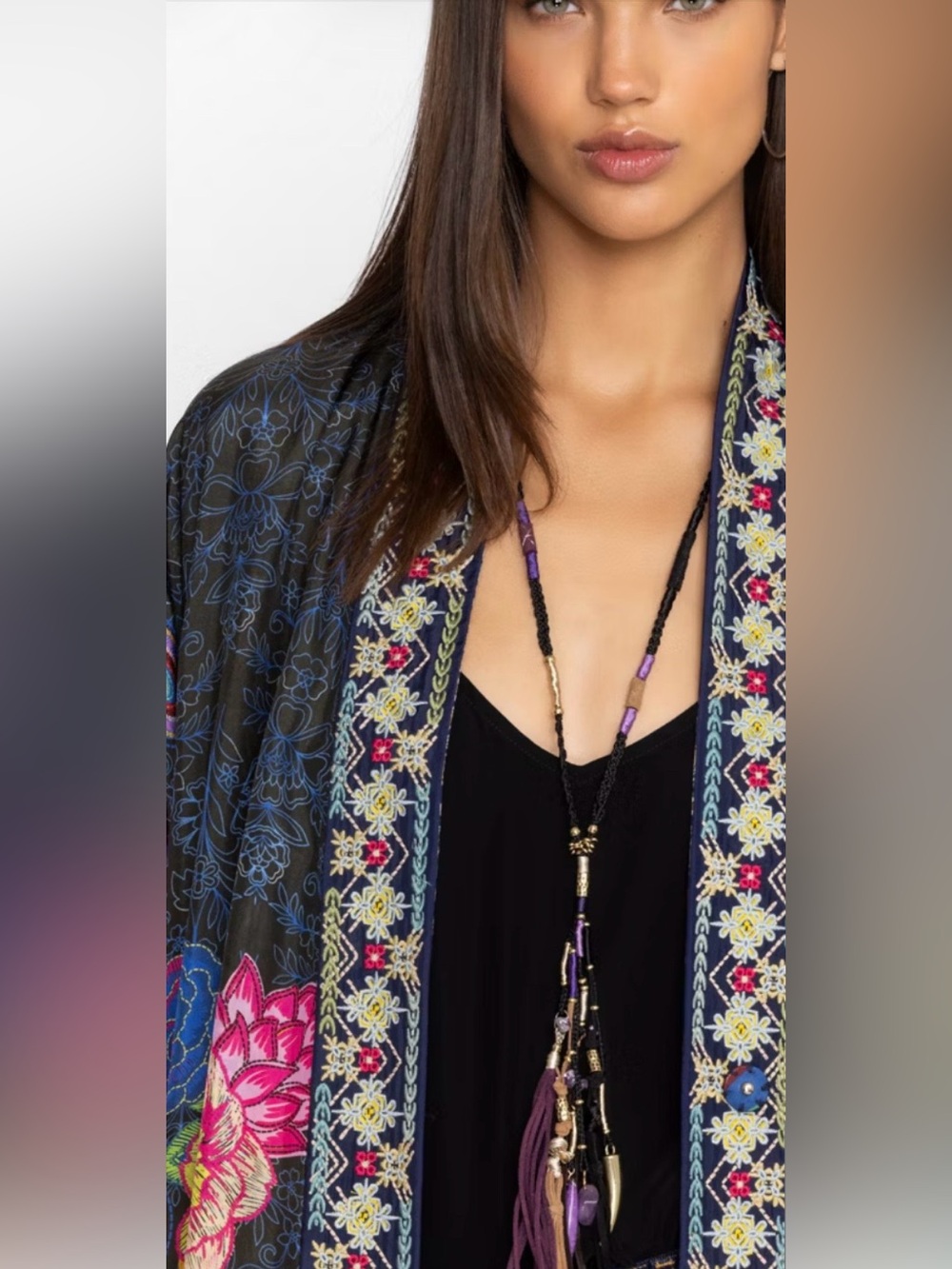 Johnny Was Mixed Tassel Pendant Necklace. Good Condition.